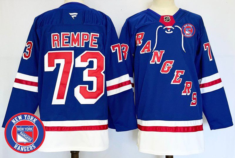 Men New York Rangers 73 Rempe Blue Fanatics 2025 NHL Jersey style 4